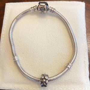 Two-tone Pandora flower charm